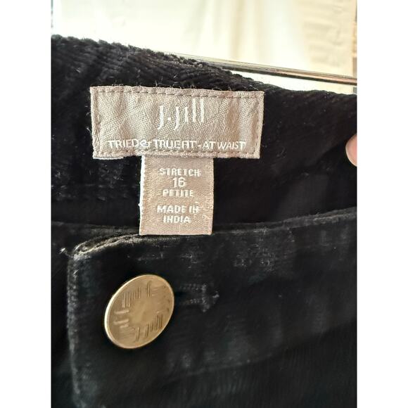 J Jill Tried and True Fit At Waist Stretch 16 Petite Corduroy Black Pants - Picture 3 of 3
